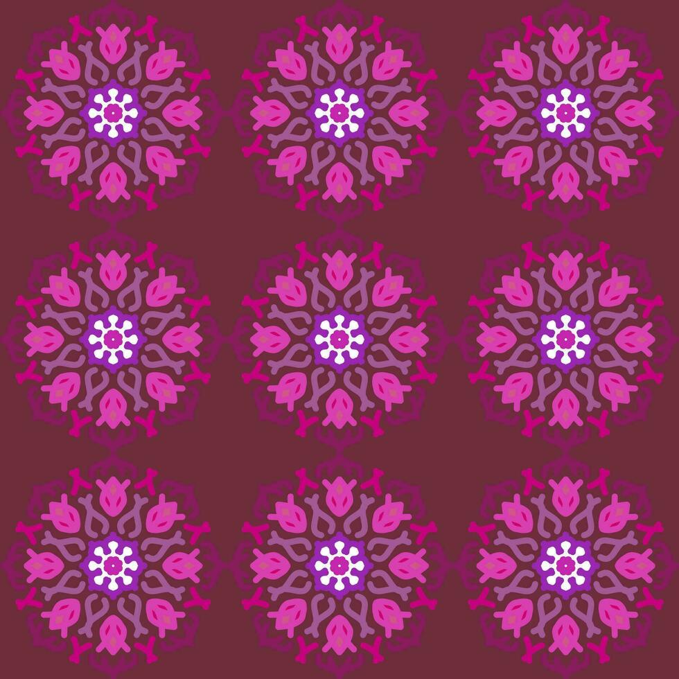 nahtlos Muster Rosa violett Mandala Blumen- kreativ Design Vektor Illustration Hintergrund