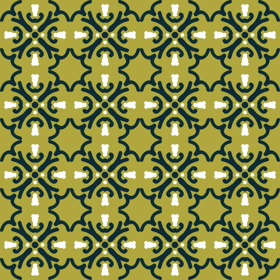 Grün Olive Gelb Mandala Kunst nahtlos Muster Blumen- kreativ Design Hintergrund Vektor Illustration