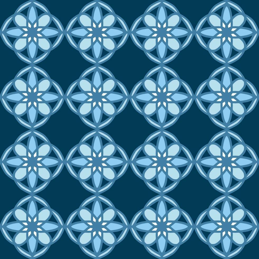 blå turkos aqua menthe mandala konst sömlös mönster blommig kreativ design bakgrund vektor illustration