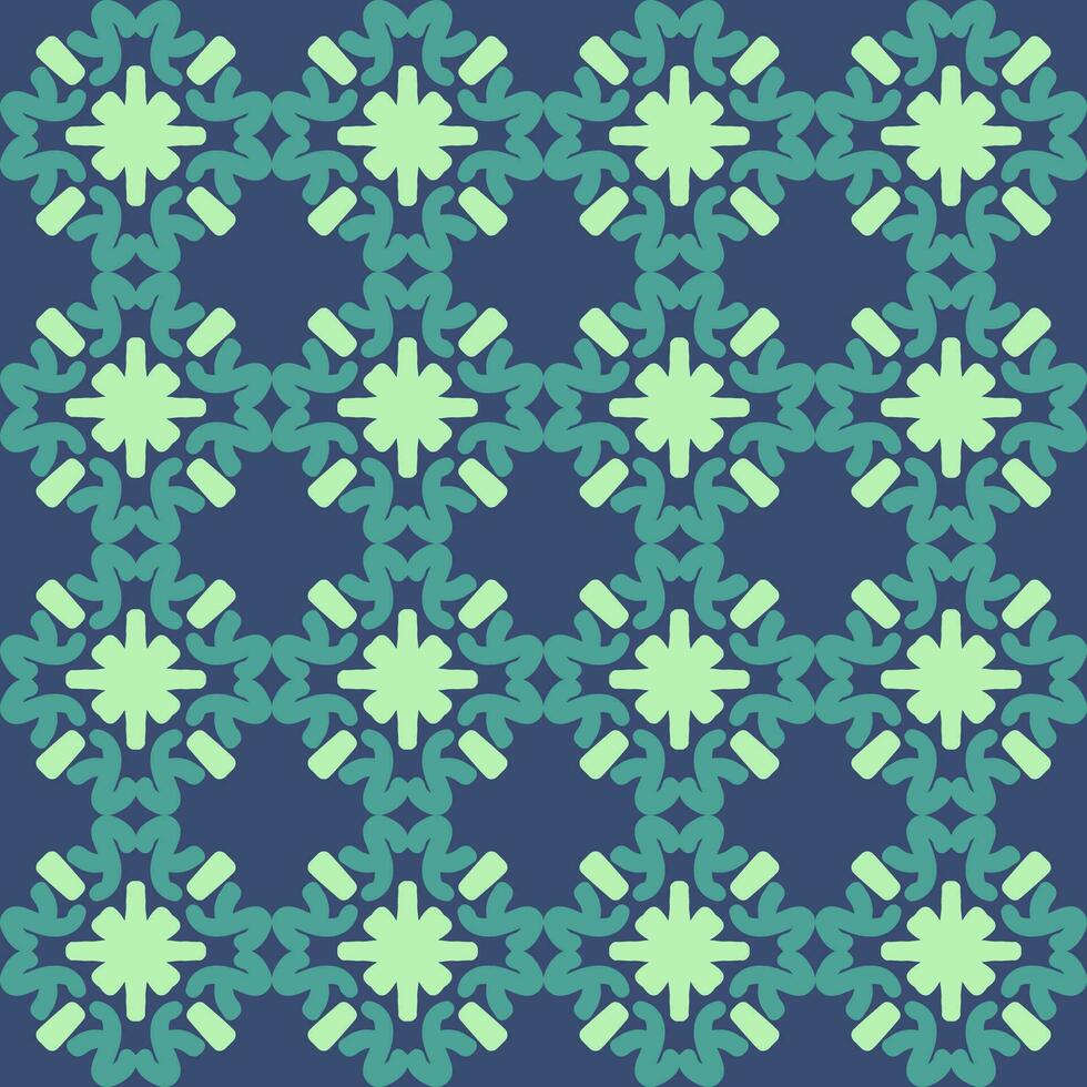 grön blå turkos aqua menthe mandala konst sömlös mönster blommig kreativ design bakgrund vektor illustration