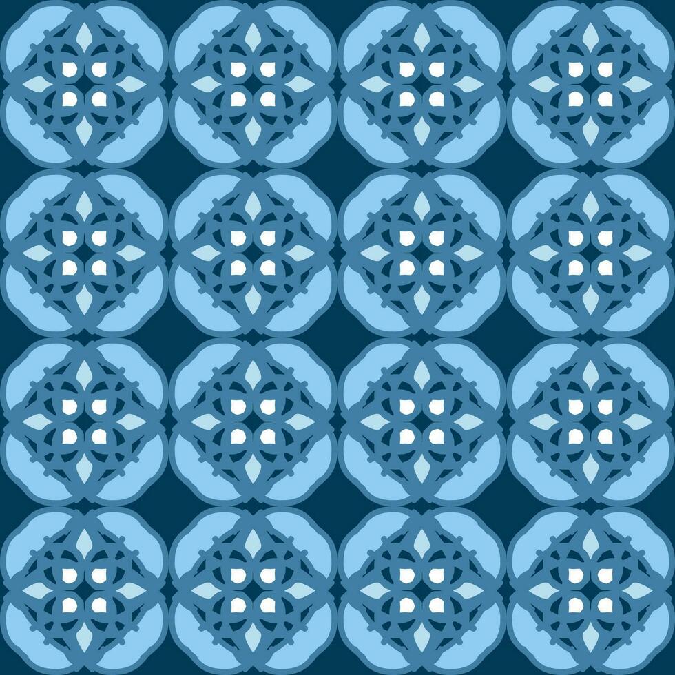 Blau Türkis aqua menthe Mandala Kunst nahtlos Muster Blumen- kreativ Design Hintergrund Vektor Illustration