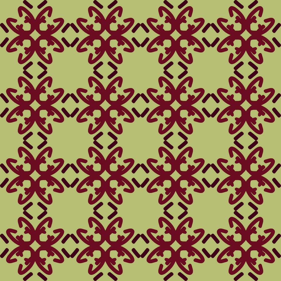 Grün rot Mandala Kunst nahtlos Muster Blumen- kreativ Design Hintergrund Vektor Illustration