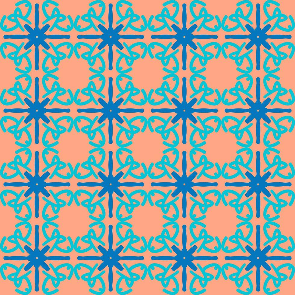 blå rosa mandala konst sömlös mönster blommig kreativ design bakgrund vektor illustration