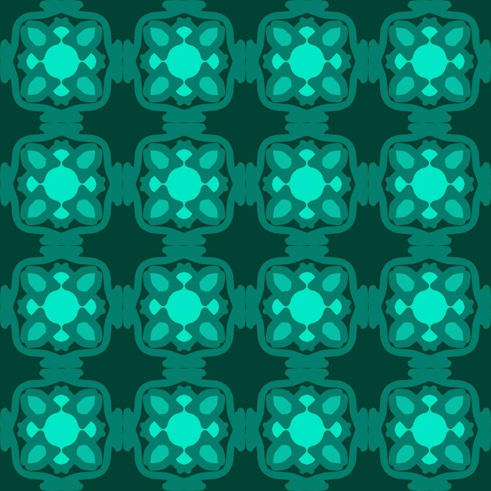 blå turkos aqua menthe mandala konst sömlös mönster blommig kreativ design bakgrund vektor illustration