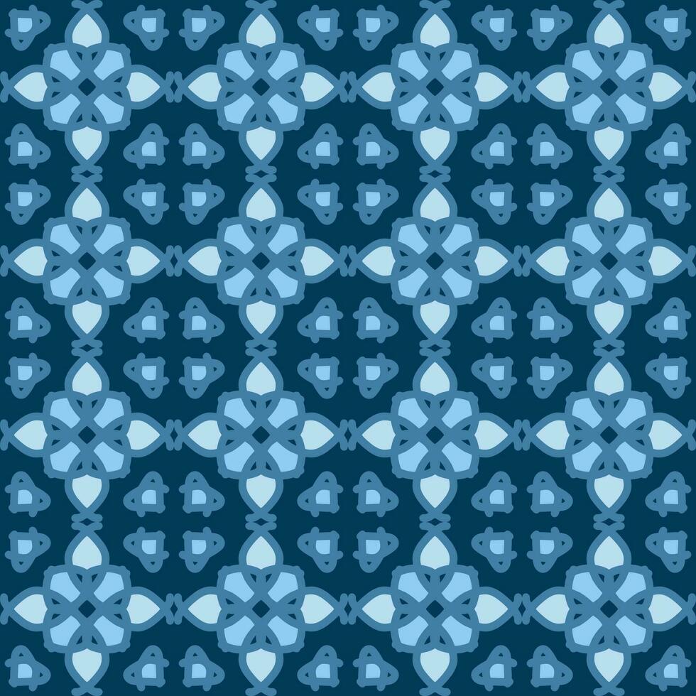 blå turkos aqua menthe mandala konst sömlös mönster blommig kreativ design bakgrund vektor illustration