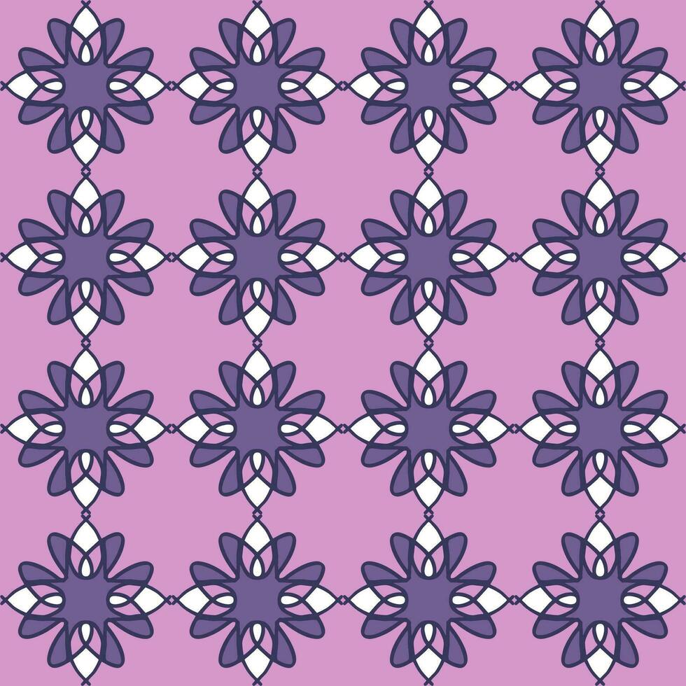 lila magenta violett lavendel- mandala blommig kreativ sömlös mönster design bakgrund vektor illustration