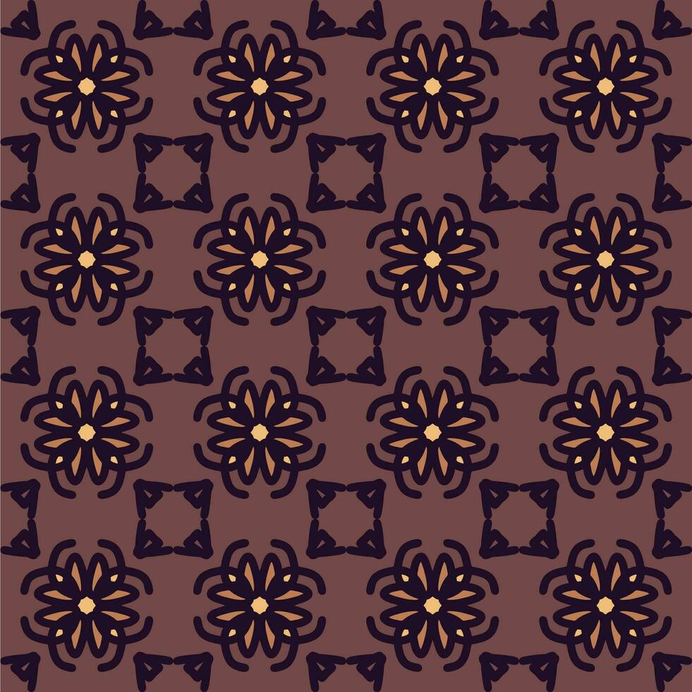 braun Mandala Kunst nahtlos Muster Blumen- kreativ Design Hintergrund Vektor Illustration