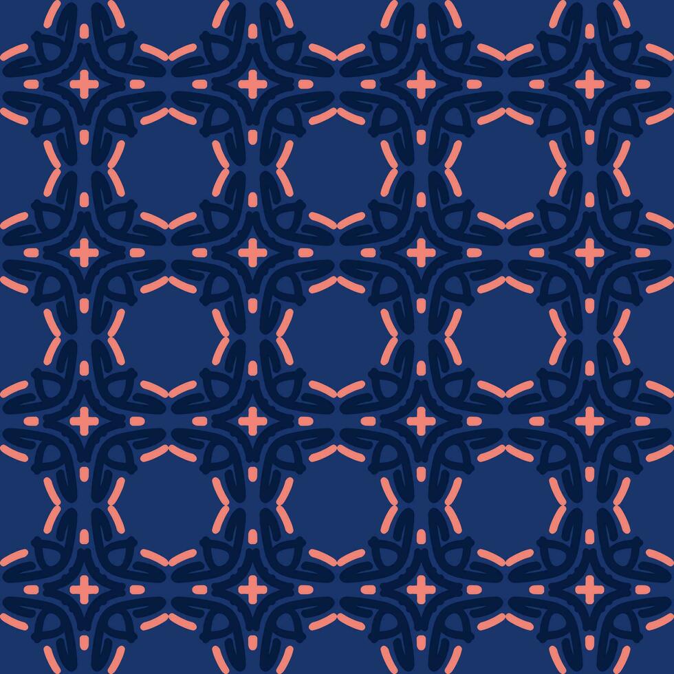Blau Rosa Mandala Kunst nahtlos Muster Blumen- kreativ Design Hintergrund Vektor Illustration