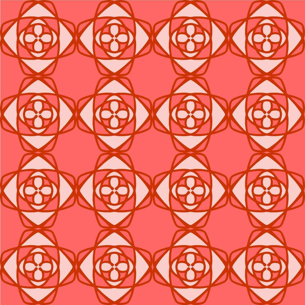 nahtlos Muster rot Sanft Rose kastanienbraun Jahrgang Blumen- Blume Mandala Innere eben Design Burgund Hintergrund Vektor Illustration