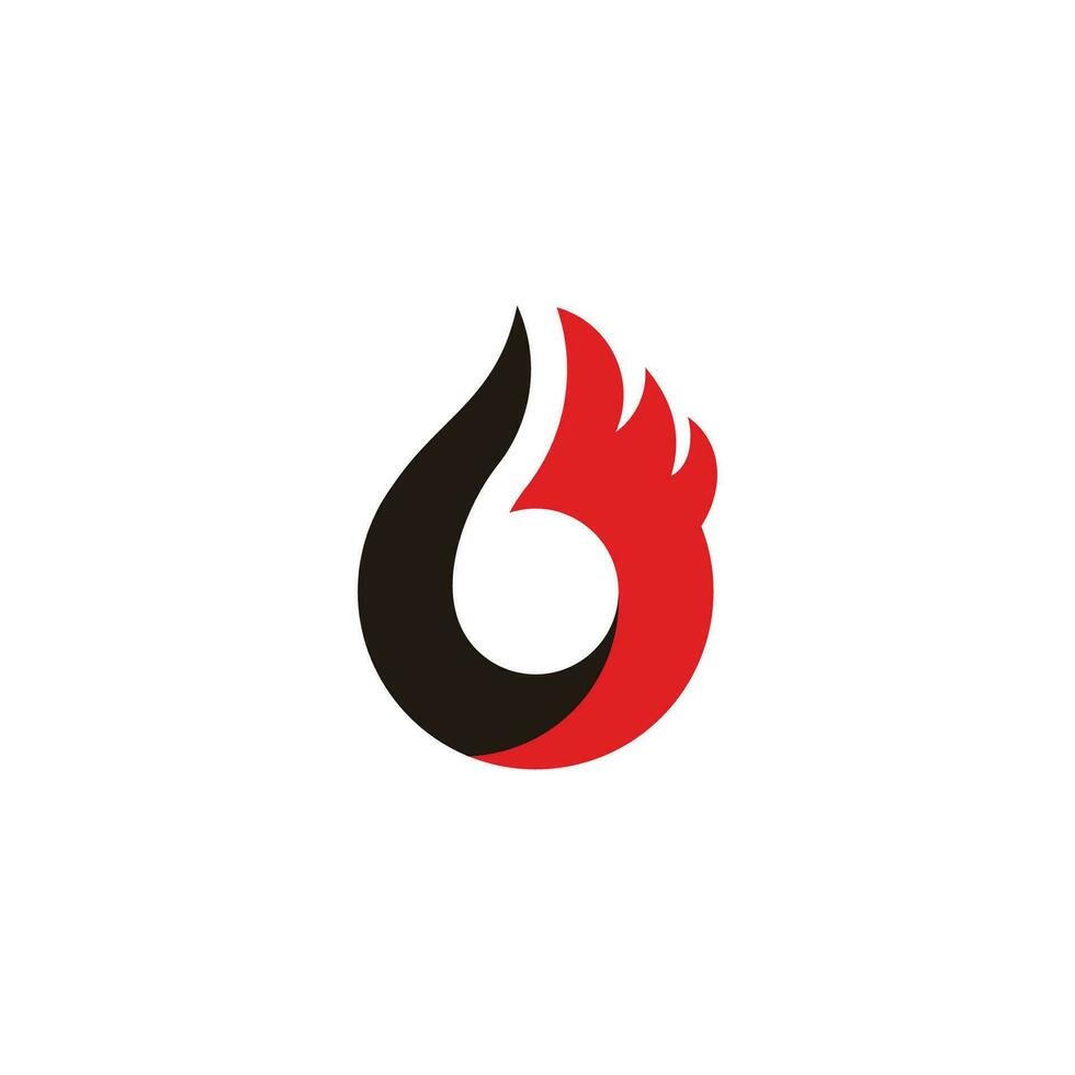 brev b svart flamma enkel geometrisk logotyp vektor