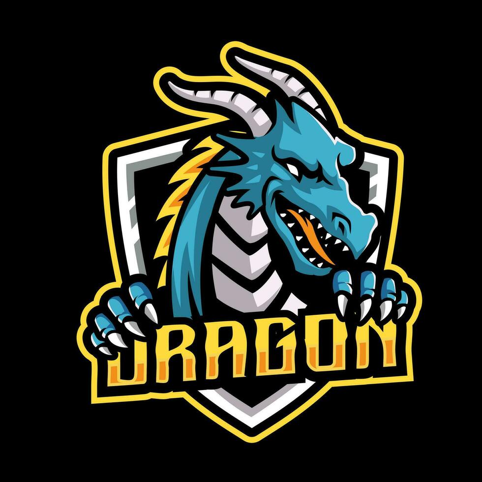 Drachen-Esport-Maskottchen-Logo-Design vektor