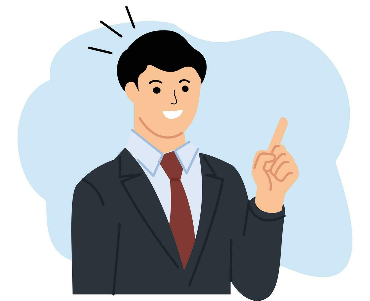 illustration av en ung affärsman gest pekande finger vektor