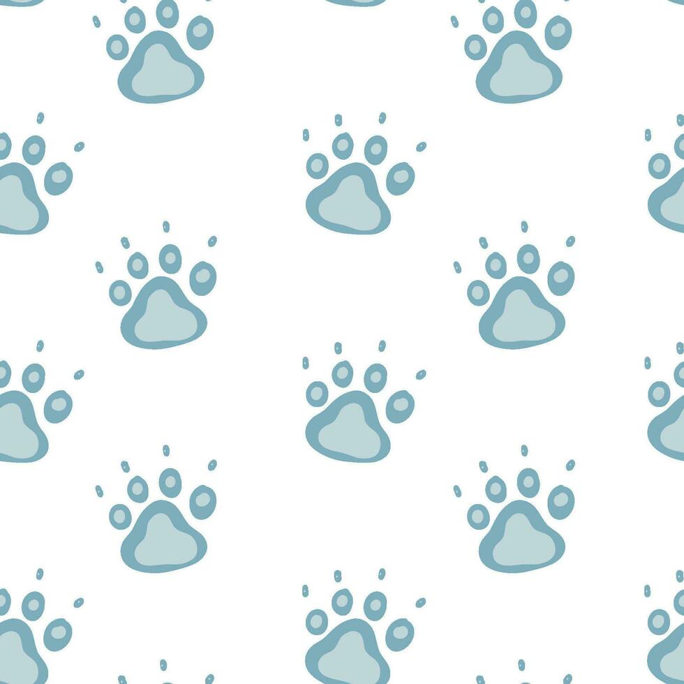 Fußabdruck Tier Hand gezeichnet nahtlos einfach Muster vektor