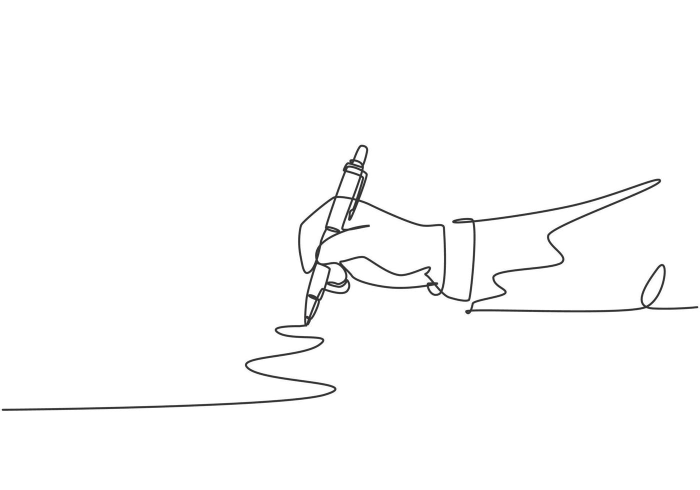 enkel kontinuerlig linje ritning av hand gest ritad rak sicksack linje. skriva lång sicksackrad med penna på anteckningsblock koncept. modern en linje rita design vektor grafisk illustration