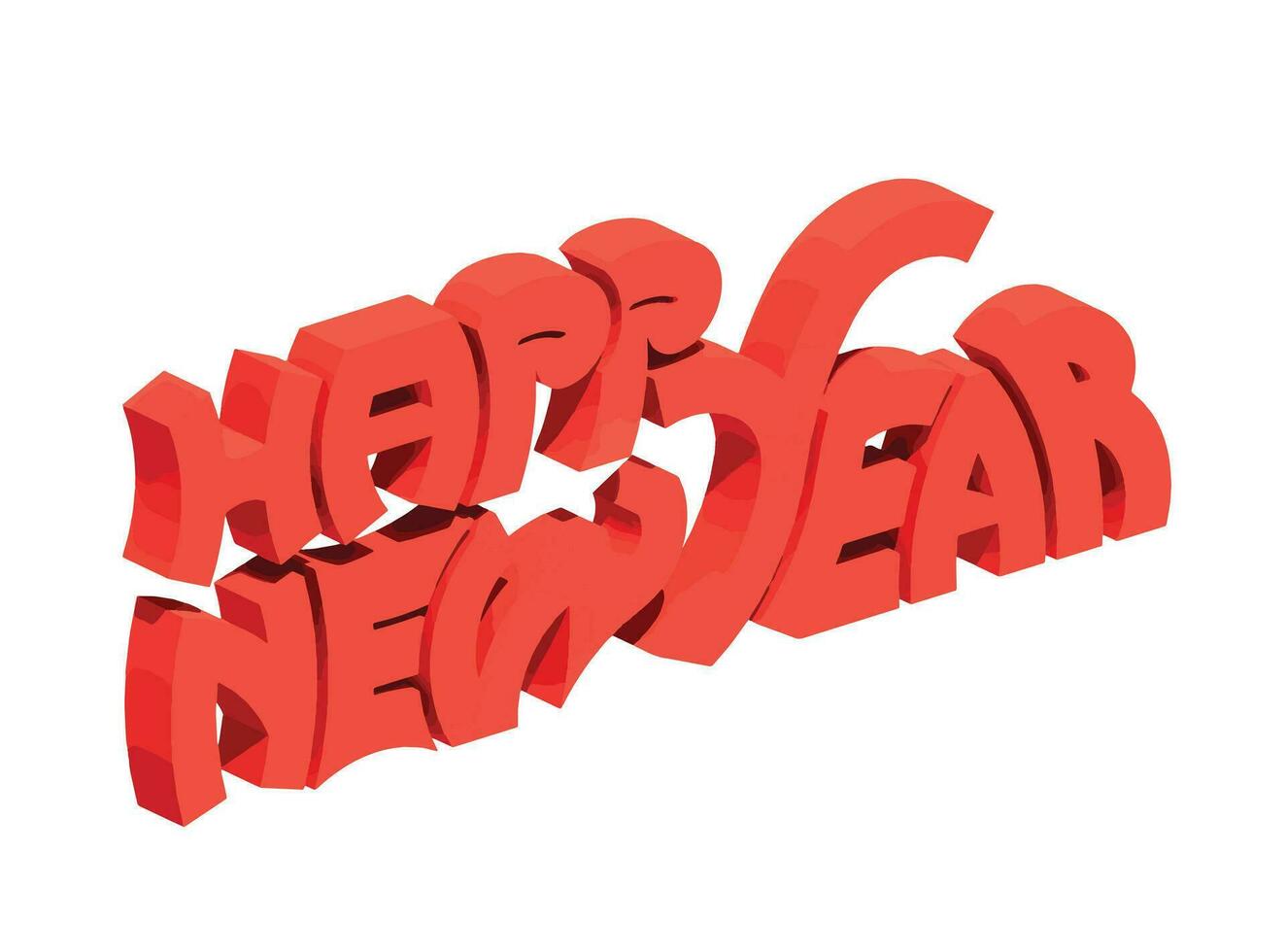 Rendern Typografie Graffiti Logo Symbol Name Wort glücklich Neu Jahr vektor