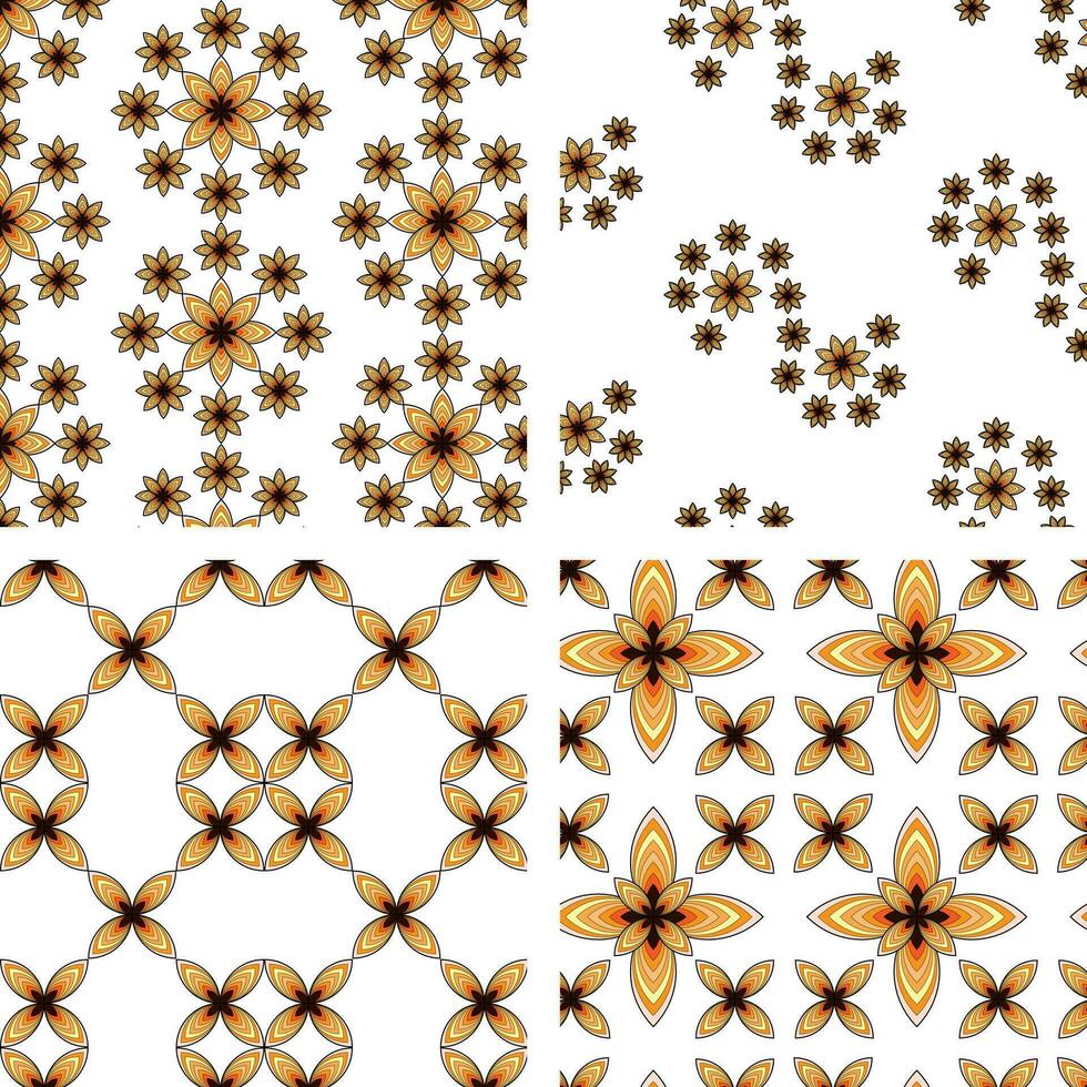 schwarz braun Blumen- nahtlos Muster Satz, perfekt zum Plastik, Verpackung Papier und Stoff vektor