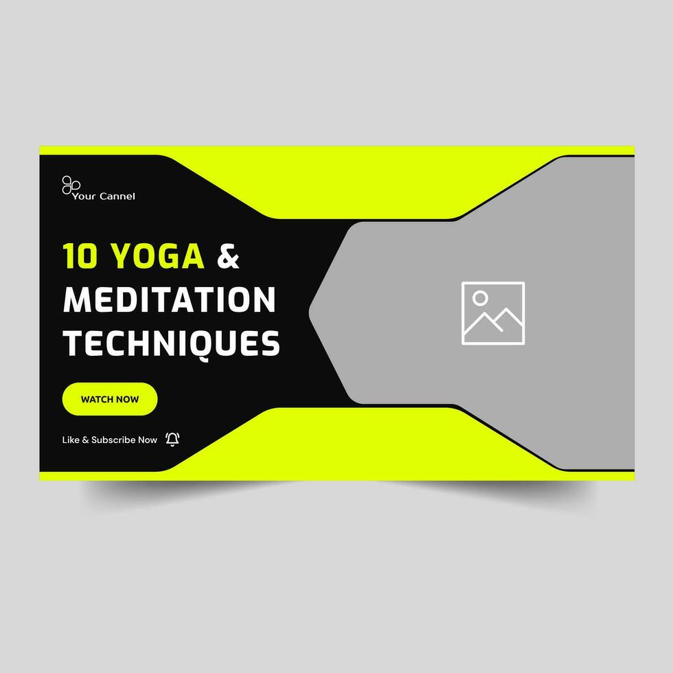 Vektor Illustration Video Miniaturansicht Banner Design zum Fitness Ausbildung, Yoga Tipps und Tricks Video Startseite Banner Design, völlig anpassbar Vektor eps 10 Datei Format