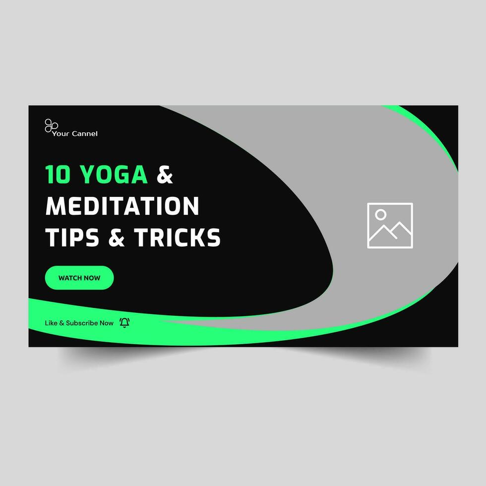 kreativ Video Miniaturansicht Banner Design zum Yoga und Fitness Körper Tipps und Tricks, völlig editierbar Vektor eps 10 Datei Format