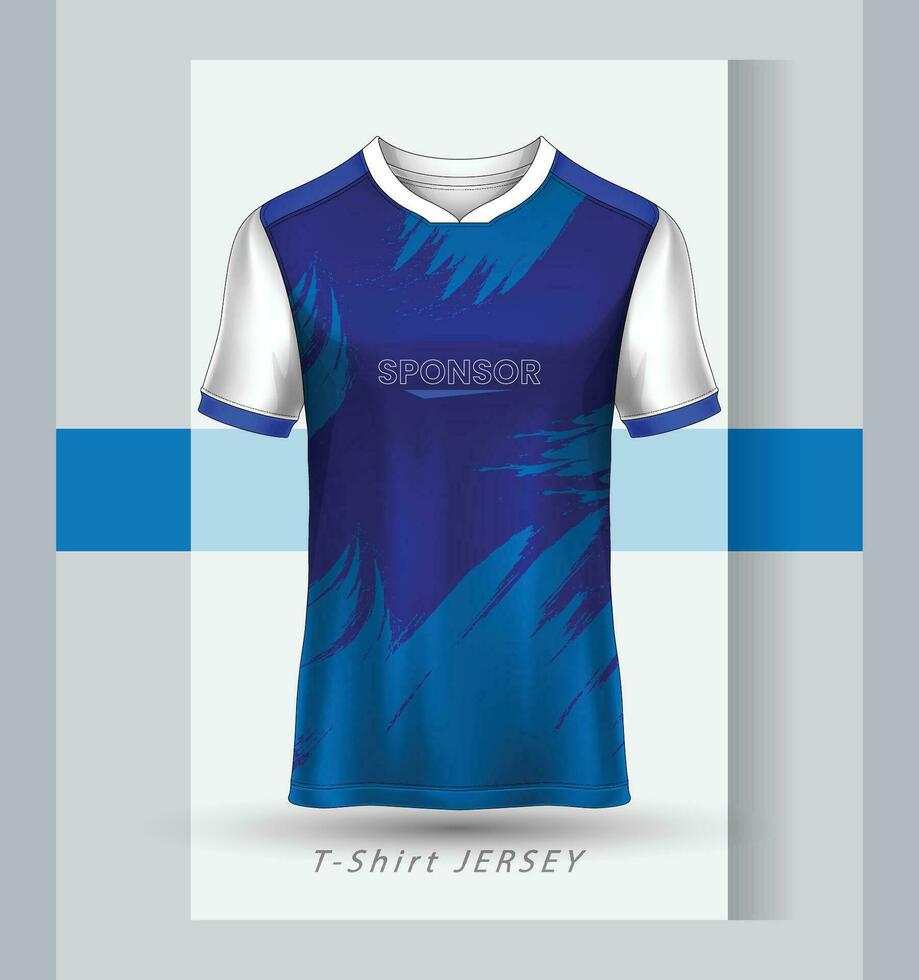 Sport T-Shirt Jersey Design eben skizzieren Illustration, abstrakt Muster v Hals Moto-Cross Jersey Konzept mit Vorderseite und zurück Aussicht zum Fußball, Kricket, Volleyball, Rugby, E-Sport, Spielen Uniform Kit vektor