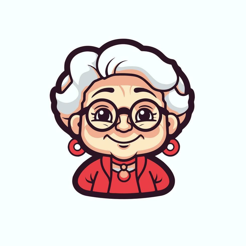 ai genererad söt mormor klassisk mormor ikon illustration vektor
