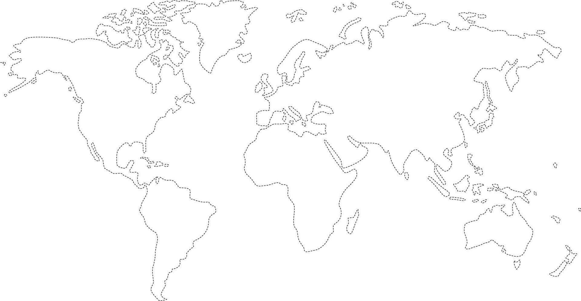 Welt Karte Linie Kunst . vektor