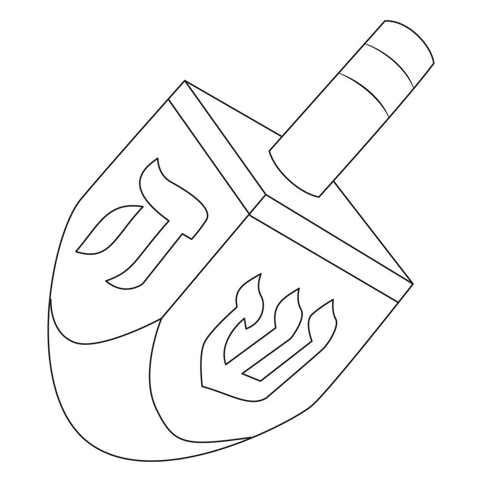 Chanukka Dreidel. Vektor Illustration von hölzern Dreidel. sevivon, Spinnen oben