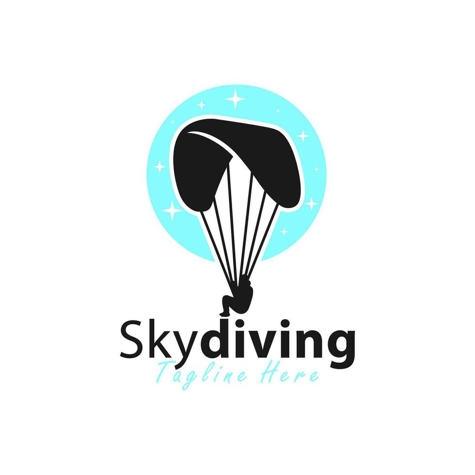 fallskärmshoppning sport illustration logotyp vektor