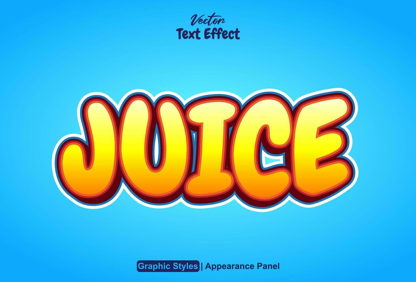 juice text effekt med orange Färg grafisk stil och redigerbar. vektor