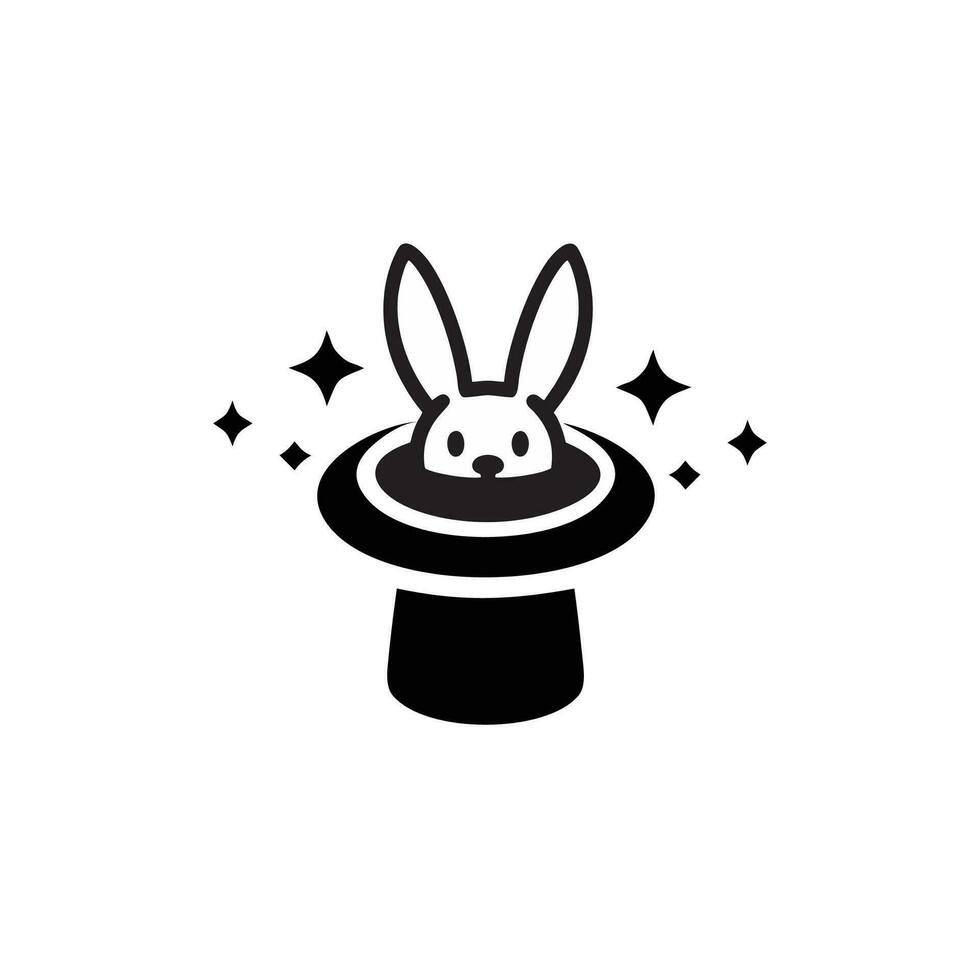 sulan logotyp design, kanin logotyp ikon kommande ut av en hatt vektor