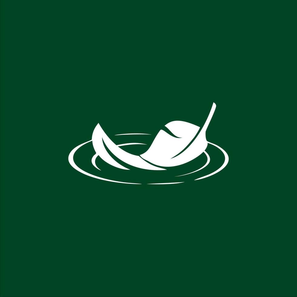 Logo Design von fallen Blätter im Wasser vektor