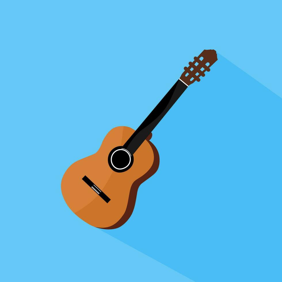 akustisk gitarr ikon. platt illustration av akustisk gitarr ikon för webb design. vektor