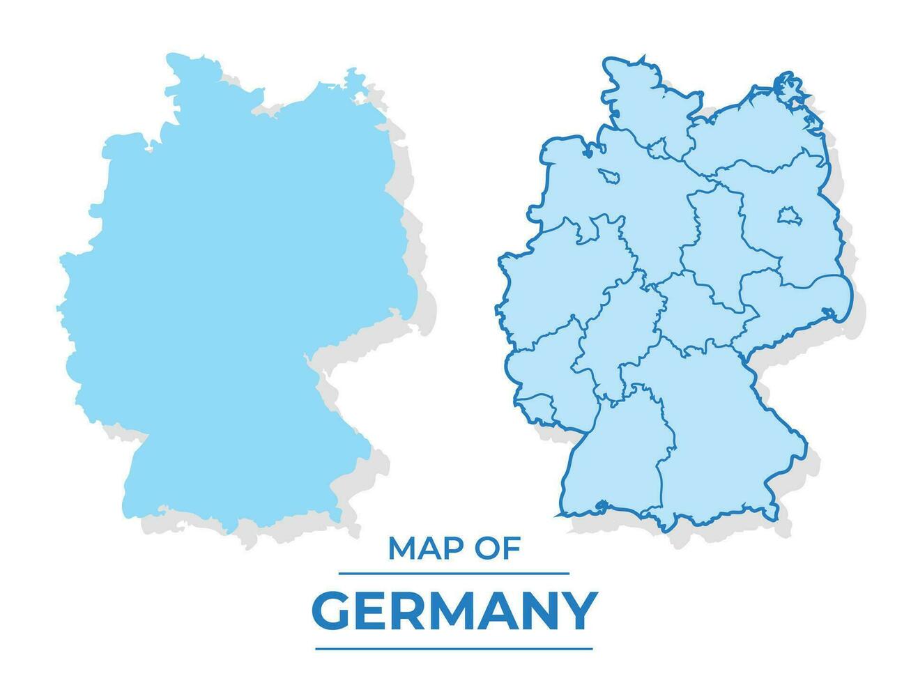 vektor Tyskland Karta uppsättning enkel platt och översikt stil illustration
