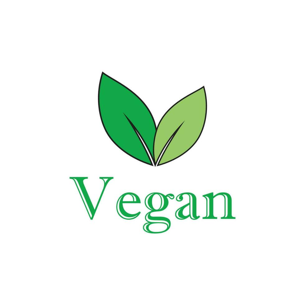 vegan logotyp vektor mall symbol design
