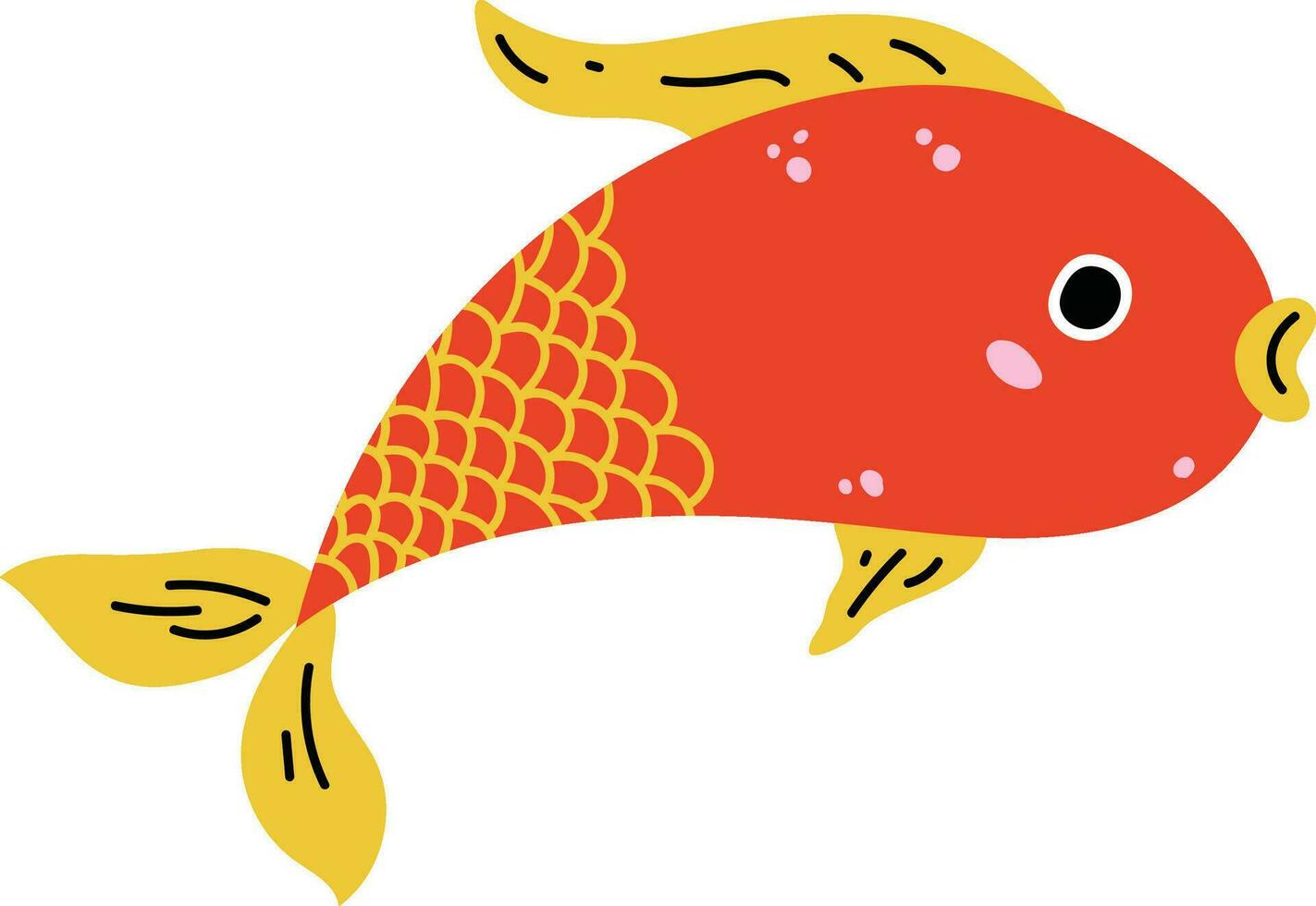 tropisch Fisch Karikatur Symbol, süß Karikatur Fisch bunt vektor