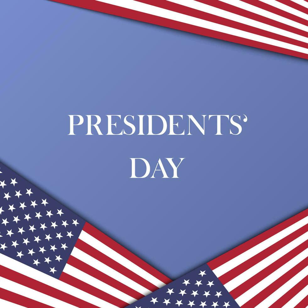 Präsidenten Tag Platz Poster. amerikanisch Flagge Hintergrund zum Sozial Medien Post. USA National Februar Urlaub. Vektor Illustration mit Text