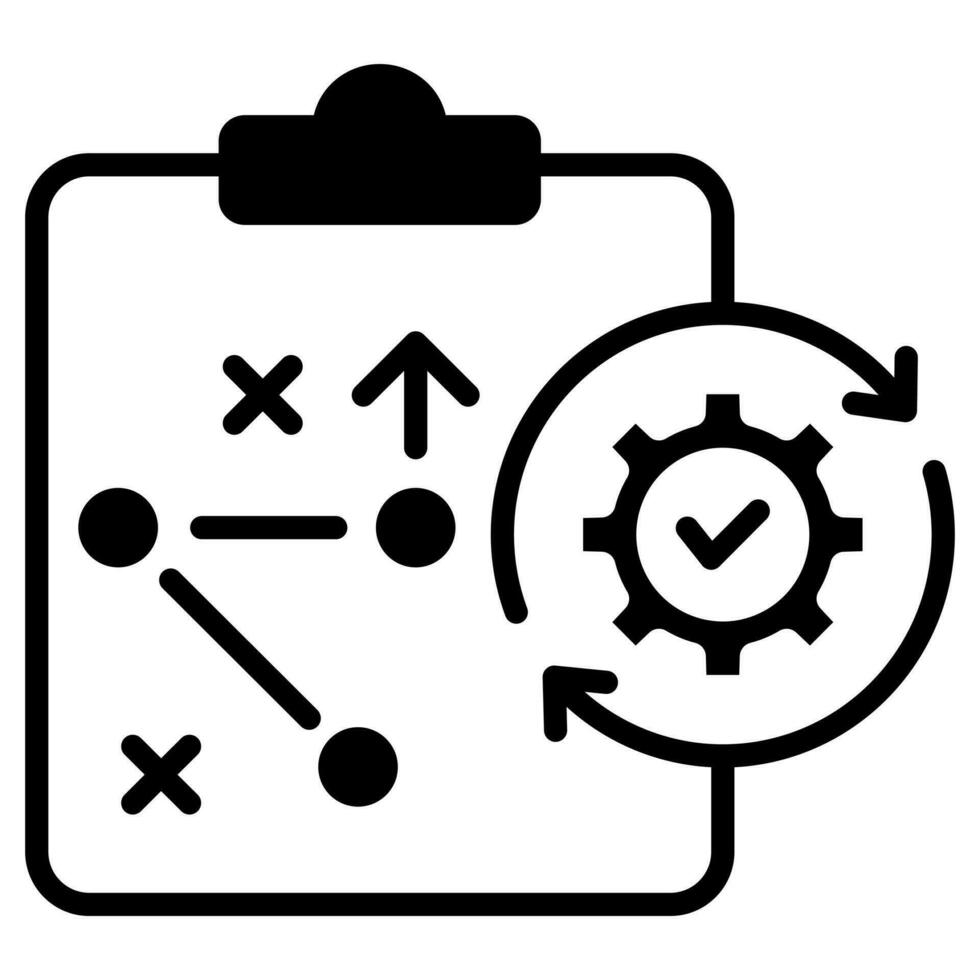 strategi avrättning ikon linje vektor illustration