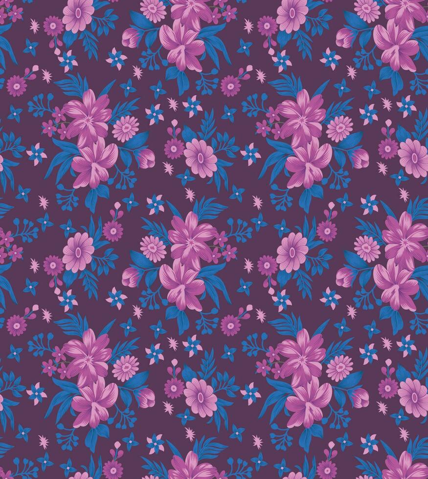 Textil- Blumen- kostenlos Design vektor