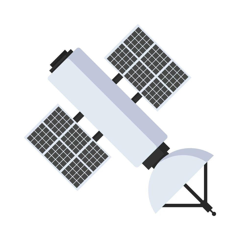 platt illustration av Plats satellit på isolerat bakgrund vektor