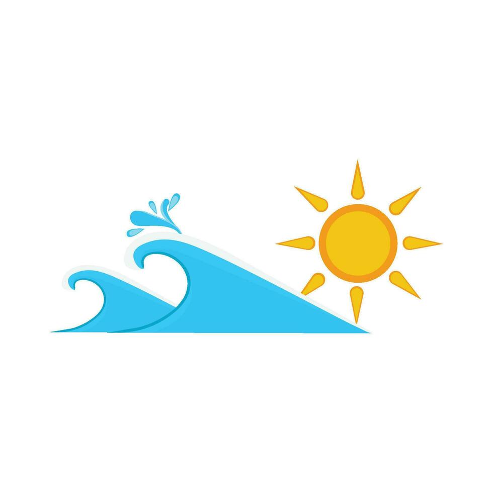 hav Vinka med Sol illustration vektor