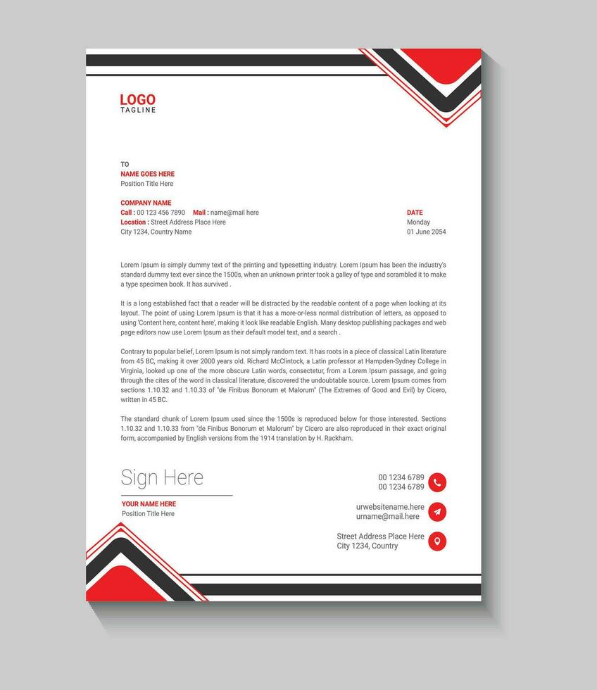 moderna företag brevpapper designmall vektor