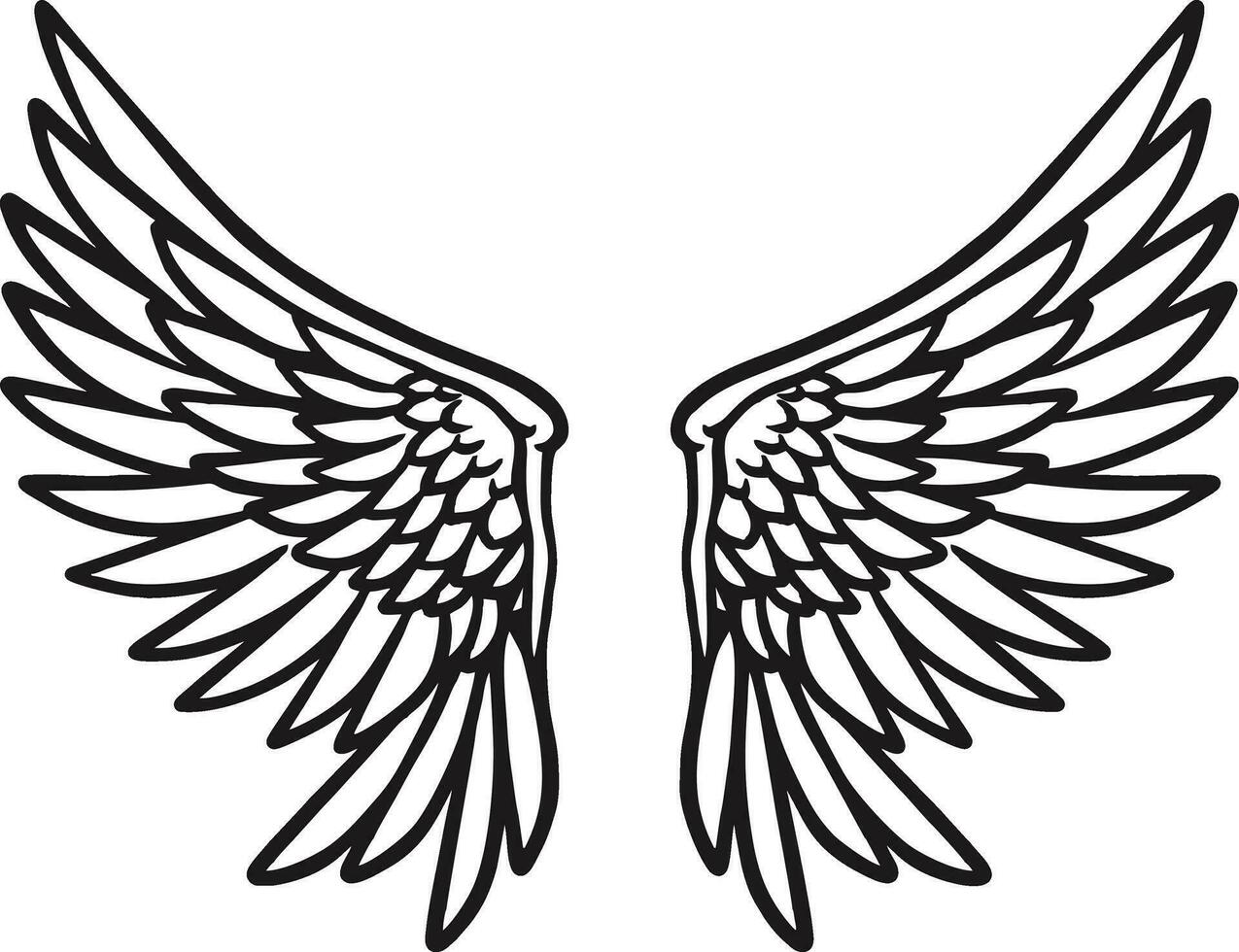 vit änglar vingar karaktär vektor platt illustration