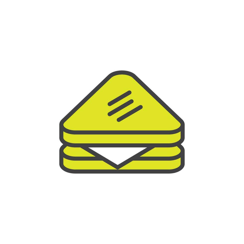 Sandwich Symbol. Zeichen zum Handy, Mobiltelefon Konzept und Netz Design. Gliederung Vektor Symbol. Symbol, Logo Illustration. Vektor Grafik.