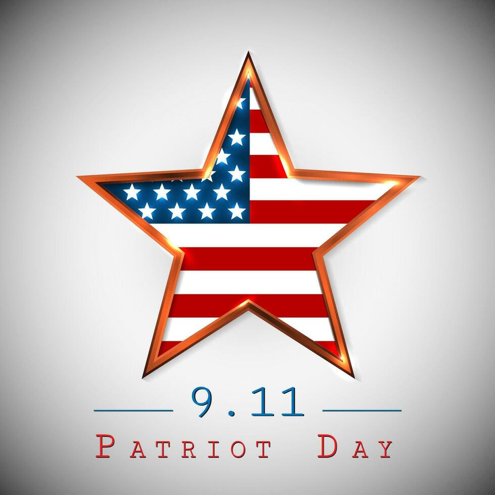 patriot dag 9.11 digital tecken med stjärna. vektor illustration