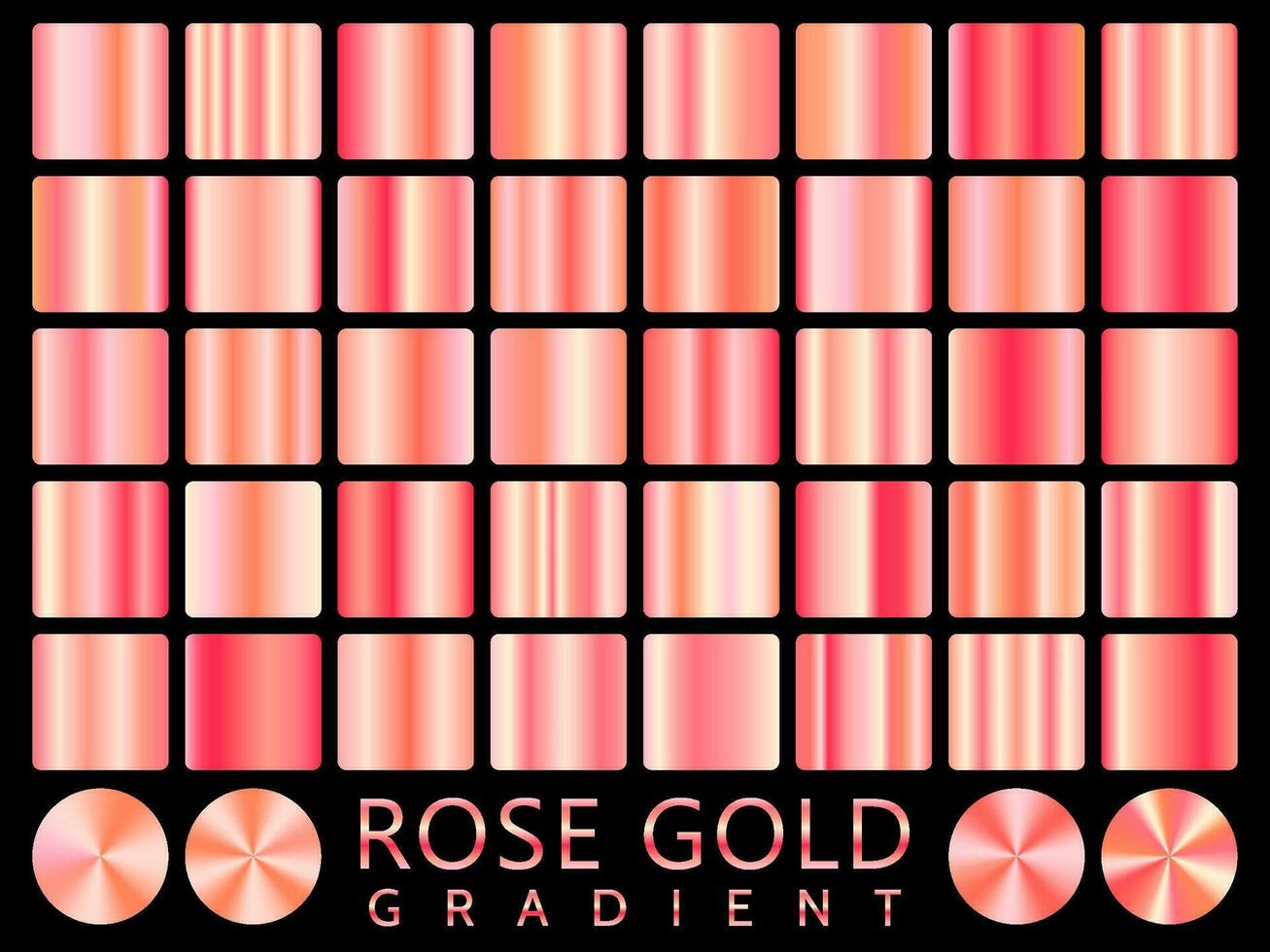 Rose Gold Hintergrund Textur Vektor Symbol nahtlos Muster. Licht, realistisch, elegant, glänzend, metallisch und Rose Gold Gradient Illustration. Gittergewebe Vektor. Design zum rahmen, Band, Münze, abstrakt