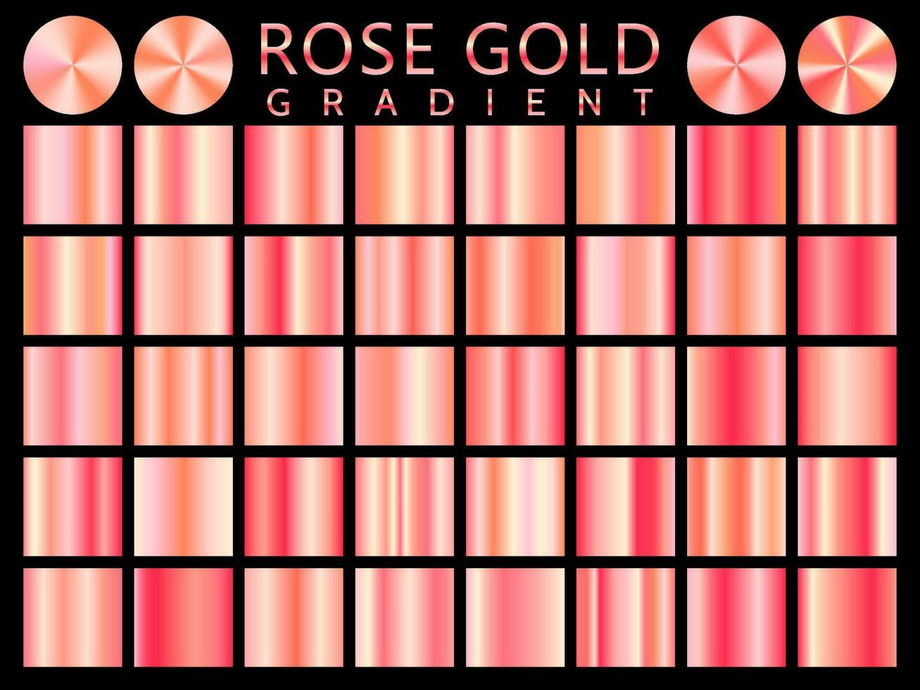 Rose Gold Hintergrund Textur Vektor Symbol nahtlos Muster. Licht, realistisch, elegant, glänzend, metallisch und Rose Gold Gradient Illustration. Gittergewebe Vektor. Design zum rahmen, Band, Münze, abstrakt