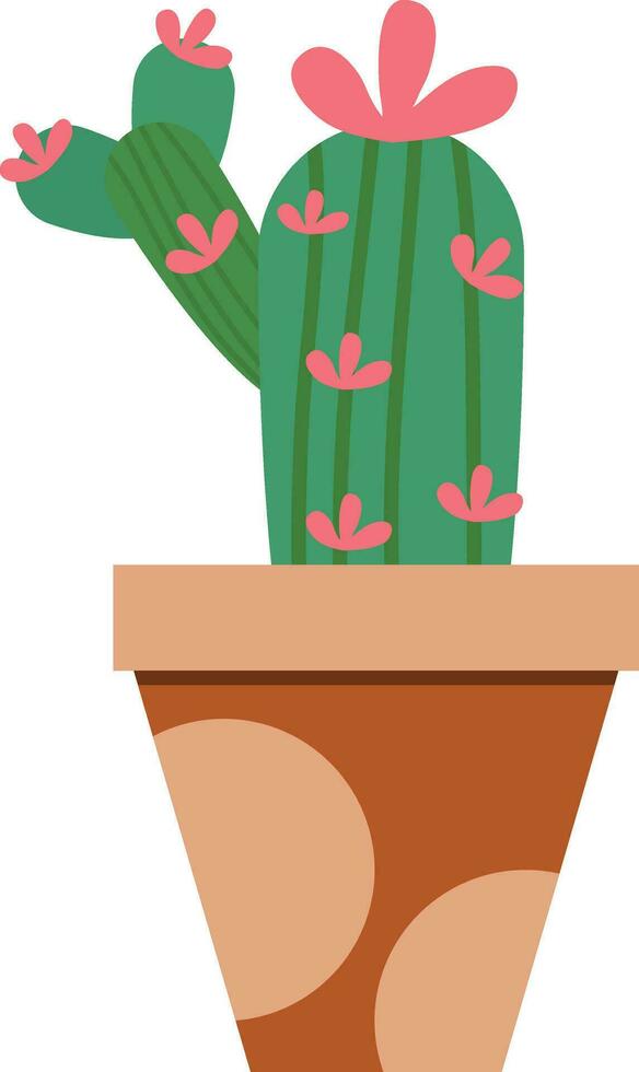 blomma pott illustration med tropisk och kaktus design för design vektor