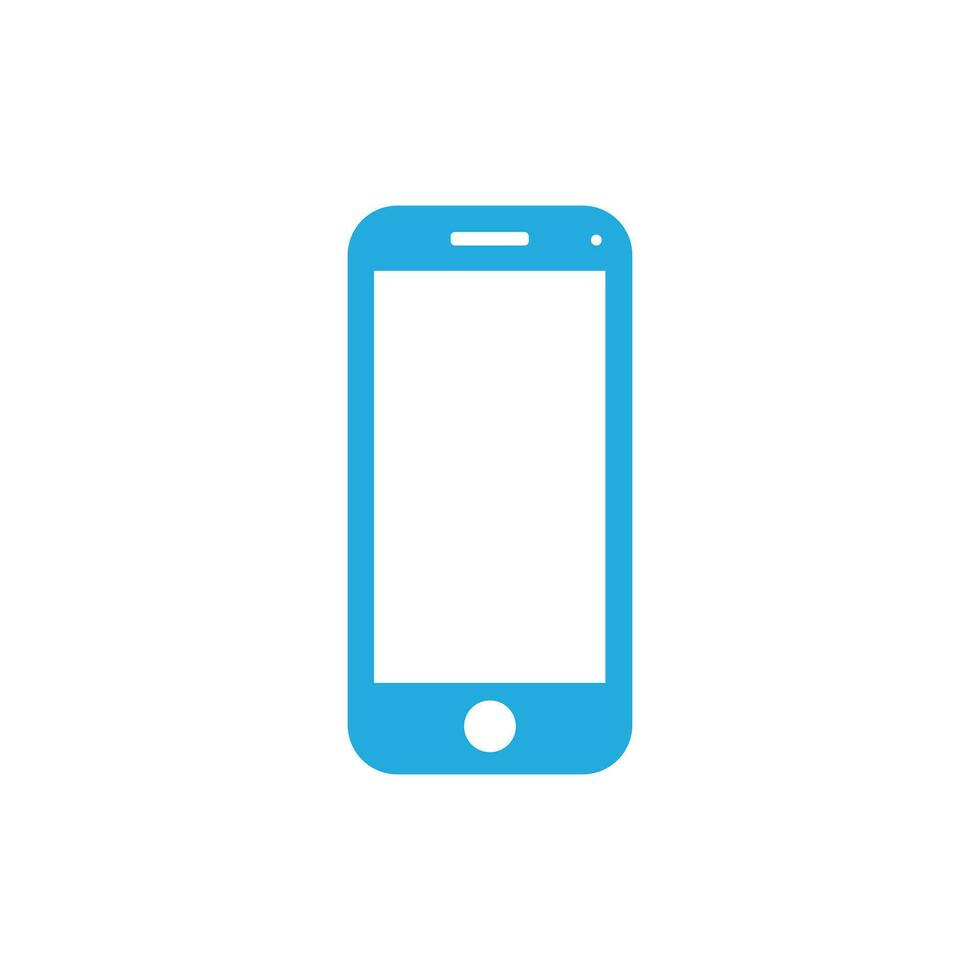 eps10 Vektor Blau Berührungssensitiver Bildschirm Handy, Mobiltelefon Telefon Symbol isoliert auf Weiß Hintergrund