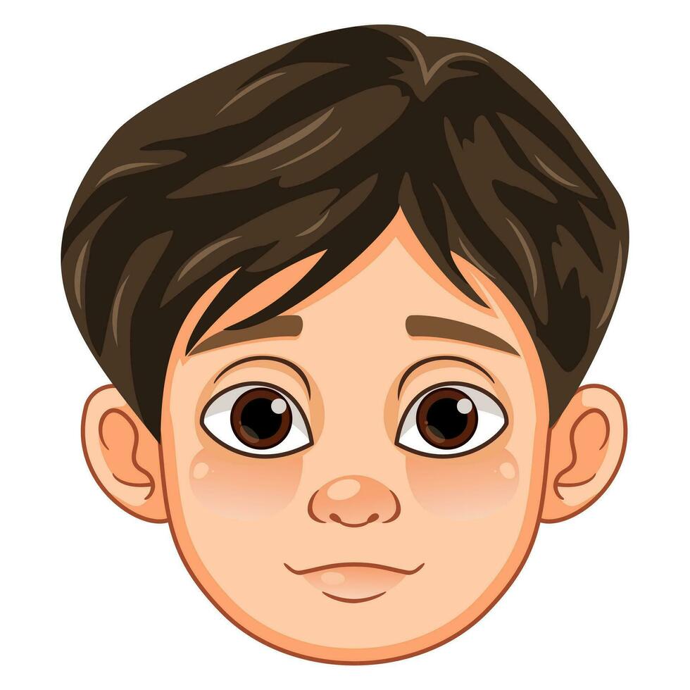 platt vektor tecknad serie pojke ansiktsbehandling uttryck