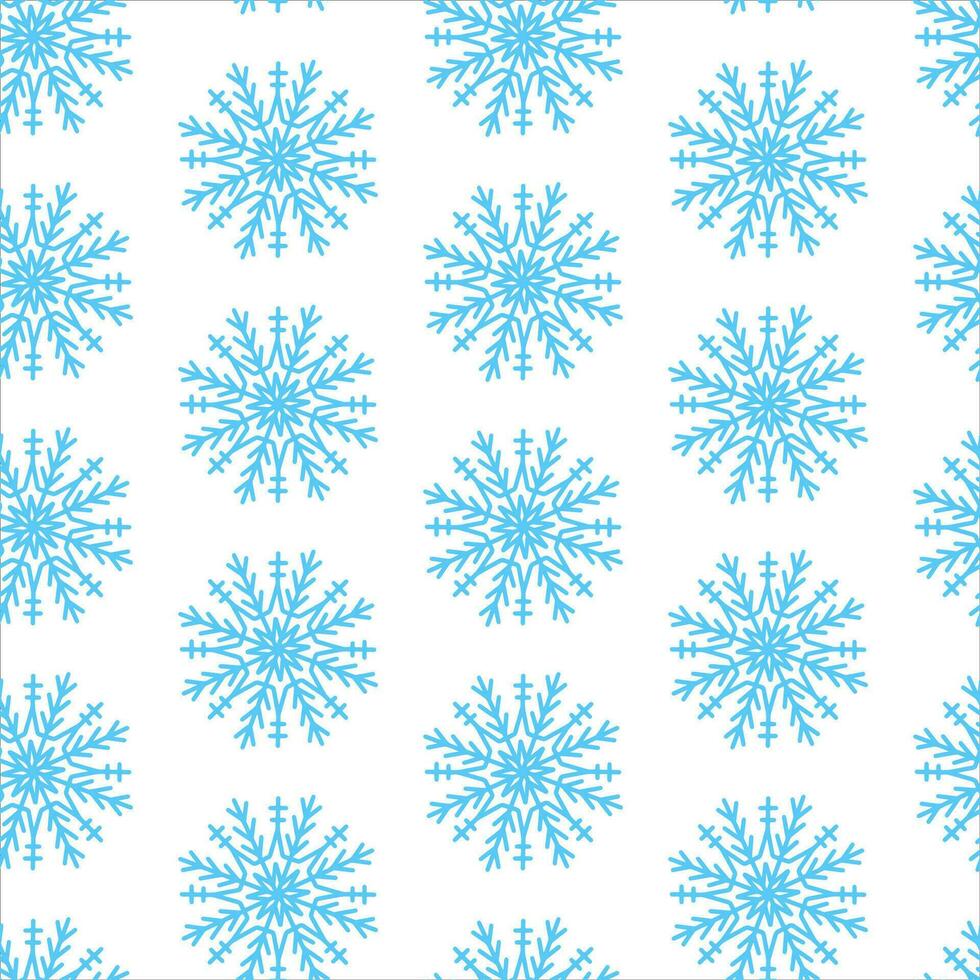 söt jul seamless mönster med snöflingor isolerad på vit bakgrund. gott nytt år tapeter och omslag för säsongsdesign, textil, dekoration, gratulationskort. handritade utskrifter och doodle vektor