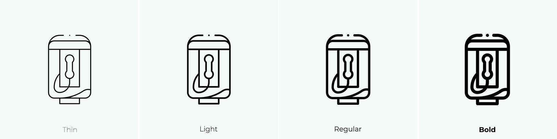 telefonautomat ikon. tunn, ljus, regelbunden och djärv stil design isolerat på vit bakgrund vektor